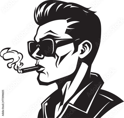 Cool Cloud Cartoon Guy with Smoky Flair Smoke Signal Vibrant Character Emitting Smoke Cartoon Logo