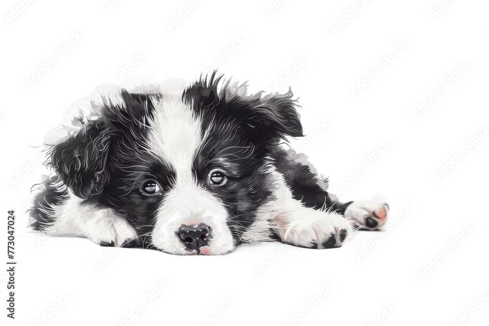 Illustrating the Playful Essence of a Border Collie Puppy On Transparent Background.