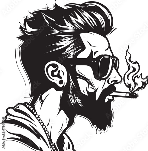 Suave Smoke Cartoon Guy with Smoking Symbolic Logo Casual Charm Vector Logo of a Relaxed Guy with a Smoke