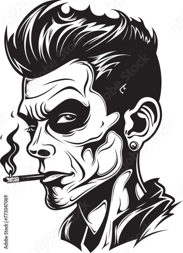 Smokin Swagger Cartoon Guy with Smoking Vector Logo Puffin Personality Vibrant Vector Logo of a Smoking Dude