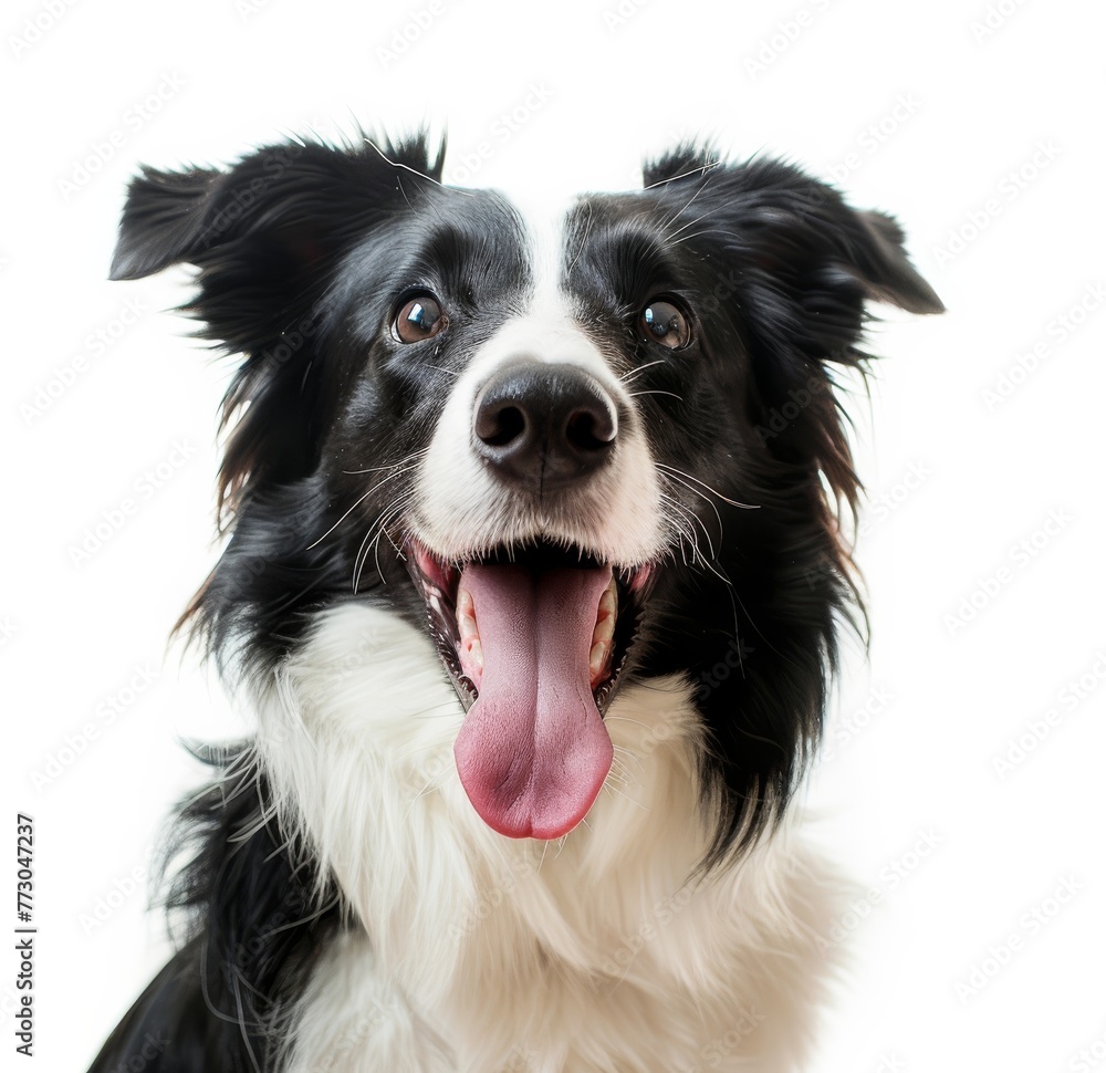 dog sitting on white background isolated