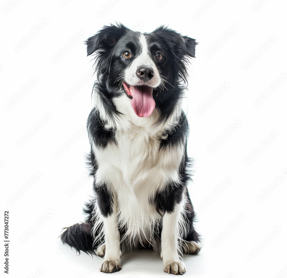 dog sitting on white background isolated