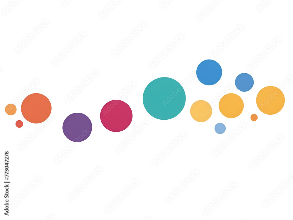 Colorful Circles in a Row.  row of vibrant circles in various colors arranged horizontally on a clean white background