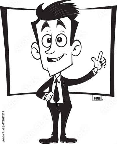 Placard Prodigy Vector Logo of a Sign Holding Expert Signage Samson Cartoon Man with Sign Graphic Design