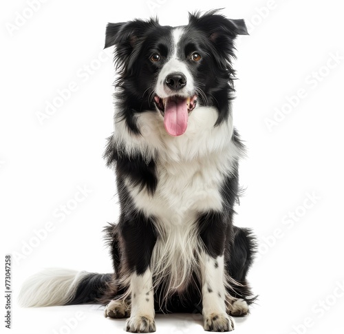 dog sitting on white background isolated