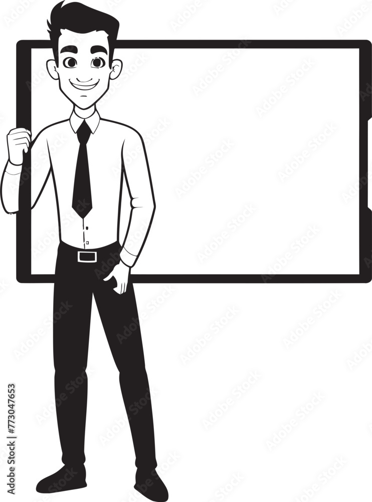 Placard Partner Vector Logo of a Friendly Guy Holding a Sign Sign Guy Cartoon Man Holding a Sign Vector Logo Placard Partner Vector Logo of a Friendly Guy Holding a Sign Sign Guy Cartoon Man Holding a Sign Vector Logo