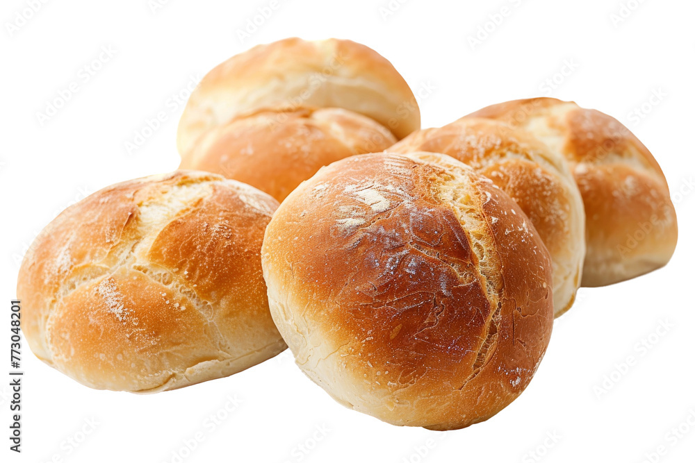 Soft and Buttery Bread Rolls isolated on transparent background
