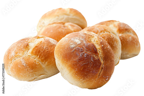 Soft and Buttery Bread Rolls isolated on transparent background