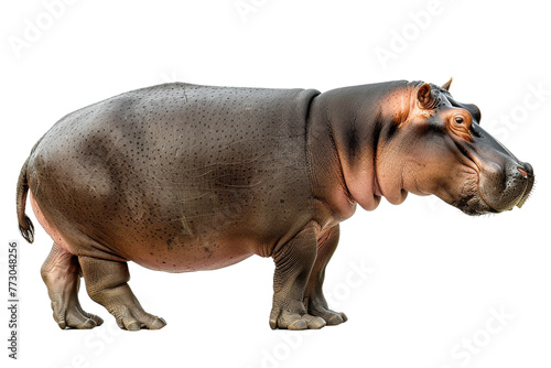 Isolated Hippopotamus in its Serene Habitat On Transparent Background.