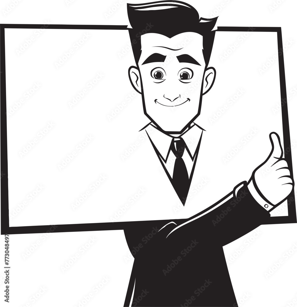Placard Partner Vector Logo of a Friendly Guy Holding a Sign Sign Guy Cartoon Man Holding a Sign Vector Logo Placard Partner Vector Logo of a Friendly Guy Holding a Sign Sign Guy Cartoon Man Holding a Sign Vector Logo