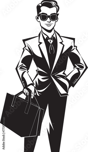 Prosperity Percy Vector Logo of a Moneybag Toting Character Dollar Dave Cartoon Rich Person Holding a Money Bag Graphic Design