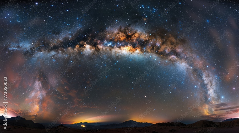 Star-filled sky panorama. Generative AI Star-filled sky panorama. Generative AI