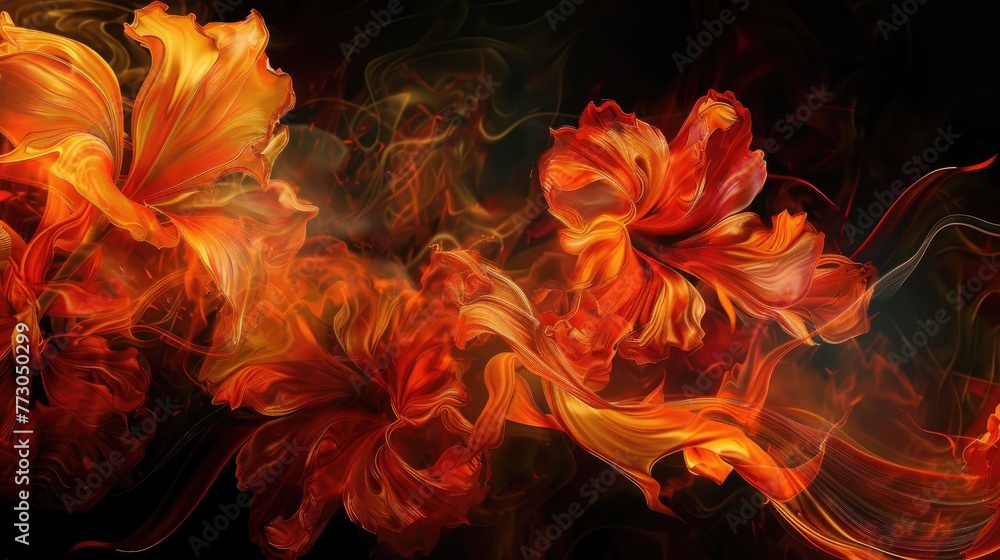 Obraz premium Stylish fire flames. Generative AI