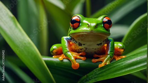 tropical beautiful tree frog