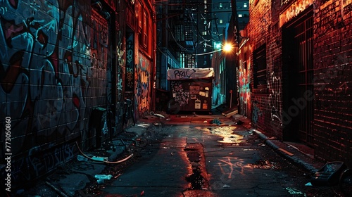 Graffiti Alley A Nighttime Exploration of Urban Art Generative AI
