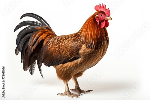 Roster Hen isolated on light background photo