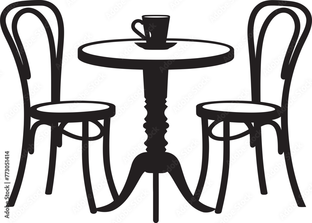 Espresso Elegance Sleek Coffee Set Logo Design Latte Lounge Vector Icon of Coffee Table and Chair Pair Espresso Elegance Sleek Coffee Set Logo Design Latte Lounge Vector Icon of Coffee Table and Chair Pair