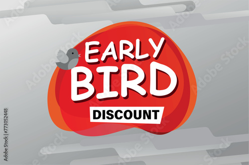 early bird discount poster banner graphic design icon logo sign symbol social media website coupon

