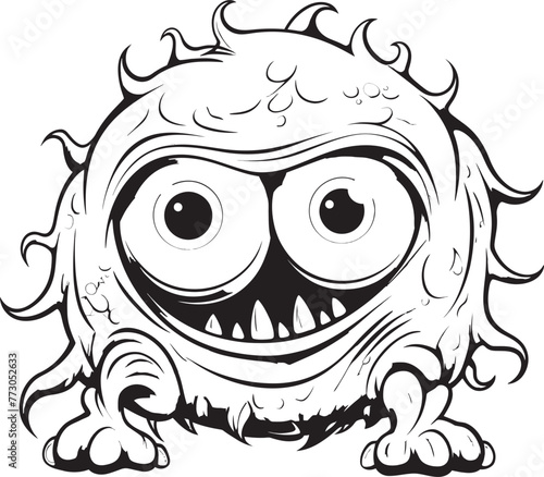 Whimsical Wonders Vector Logo Design of Charming Monster Icons Monster Mash Up Coloring Pages Featuring Creepy and Cute Creatures