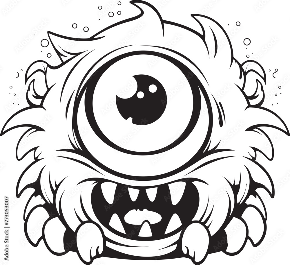 Obraz premium Monstrous Merriment Vector Logo Design of Playful Monster Icons Eerie Encounters Coloring Pages with Spooky and Cute Monsters
