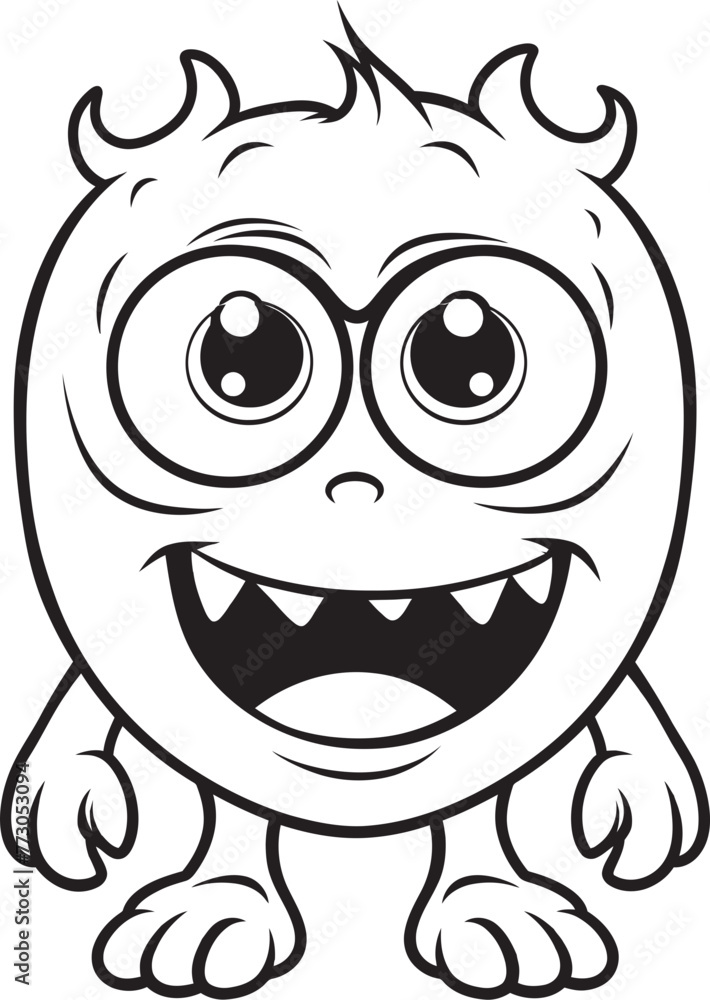 Quirky Quarters Coloring Pages Featuring Whimsical Monster Icons Freaky Fantasies Vector Logo Design of Spooky and Cute Creatures Quirky Quarters Coloring Pages Featuring Whimsical Monster Icons Freaky Fantasies Vector Logo Design of Spooky and Cute Creatures