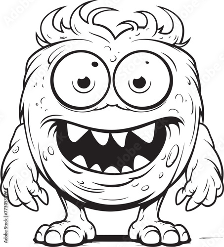 Freaky Fantasies Vector Logo Design of Spooky and Cute Creatures Monstrous Mischief Coloring Pages with Mischievous Monster Designs