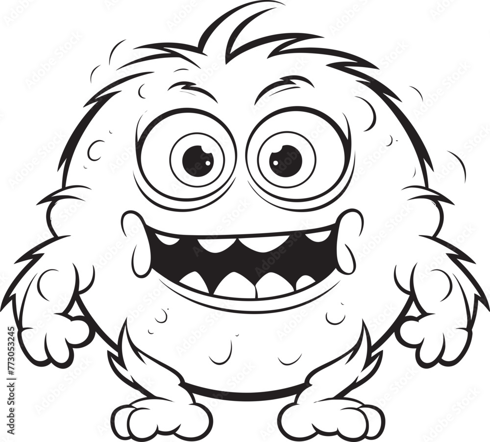 Fototapeta premium Playful Perils Coloring Pages Featuring Whimsical Monster Icons Ghostly Greetings Vector Logo Design of Mischievous Monster Characters