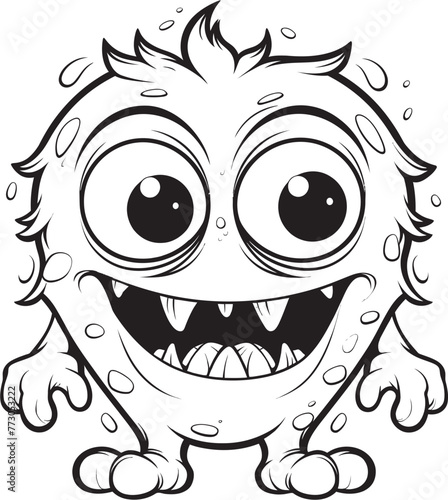 Adorable Abominations Vector Logo Design of Mischievous Monster Icons Wondrous Whimsy Coloring Pages Showcasing Creepy and Cute Monsters