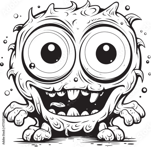 Mischievous Mayhem Coloring Pages with Lovable Monster Characters Spooky Surprises Vector Graphics of Creepy and Cute Creatures