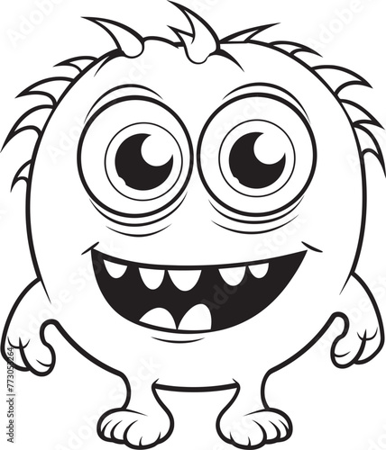 Creepy Charades Vector Graphics of Quirky and Cute Monsters Mischievous Mayhem Coloring Pages with Playful Monster Scenes