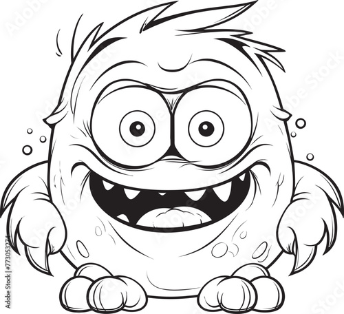 Spine Tingling Smiles Vector Icon Graphics of Friendly Monster Characters Supernatural Surprises Coloring Pages with Creepy and Cute Monster Designs
