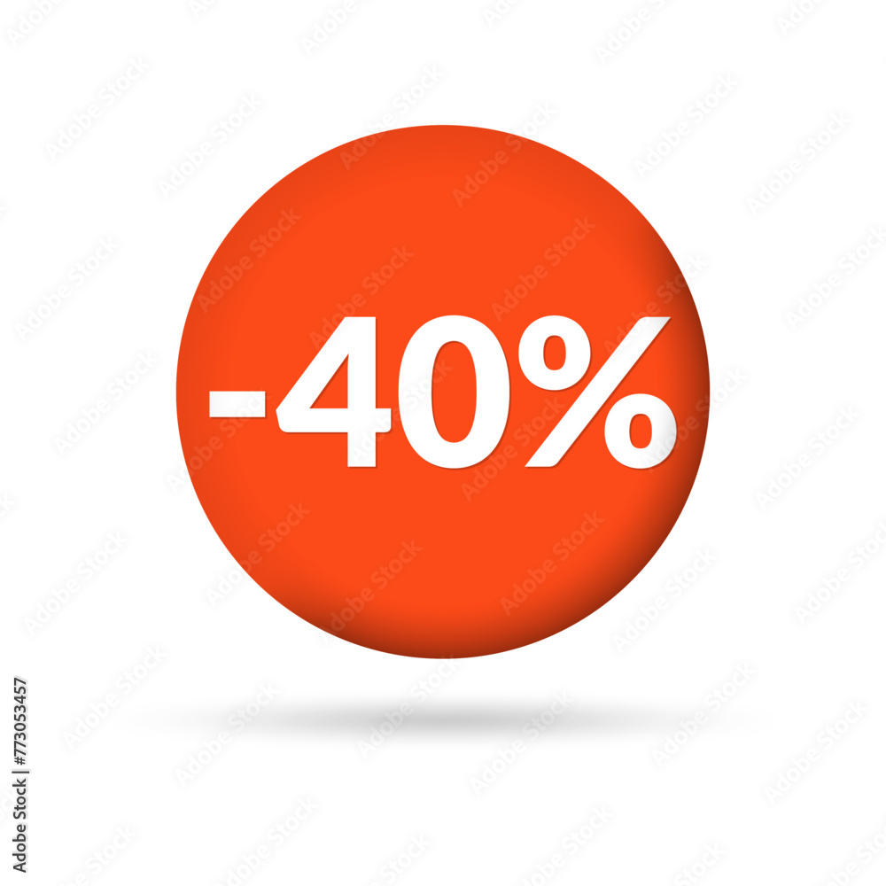 40% price off sticker, badge or label set. 40 percent sale. Discount tag or icon design. Vector illustration. 40% price off sticker, badge or label set. 40 percent sale. Discount tag or icon design. Vector illustration.