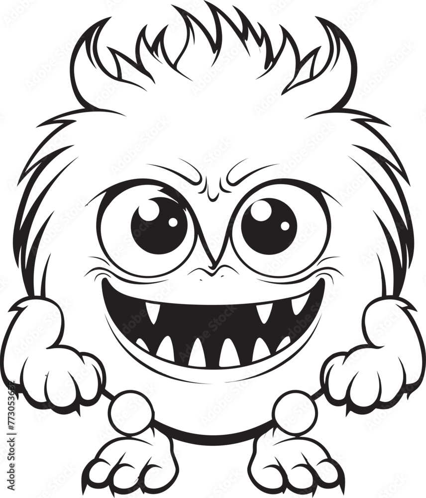 Obraz premium Playful Phantoms Coloring Pages Showcasing Creepy and Cute Monsters Creepy Chronicles Vector Logo Design of Mischievous Monster Icons