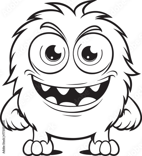 Quirky Queries Coloring Pages Depicting Creepy and Cute Monsters Enigmatic Elegance Vector Icon Graphics of Spooky Monster Designs