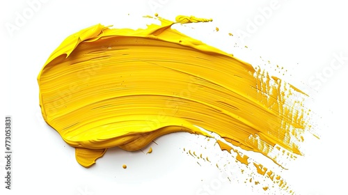 Yellow paint stroke. Generative AI