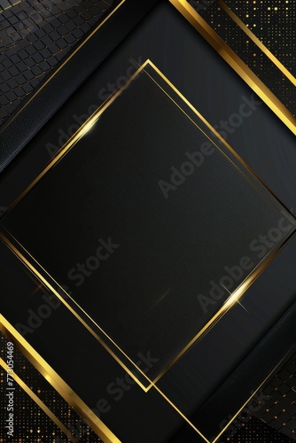 Stylish banner gold frame black and gold color 