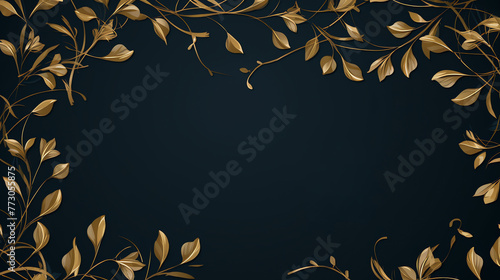 a gold leaves on a blue background