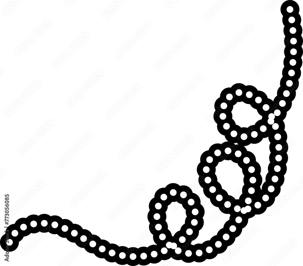 Obraz premium Dotted line set collection, curve, spiral, swirl