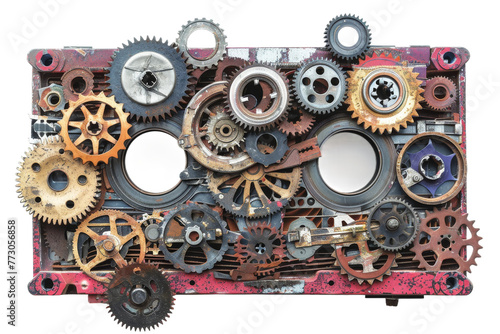 Multiple Gears Cassette isolated on transparent background