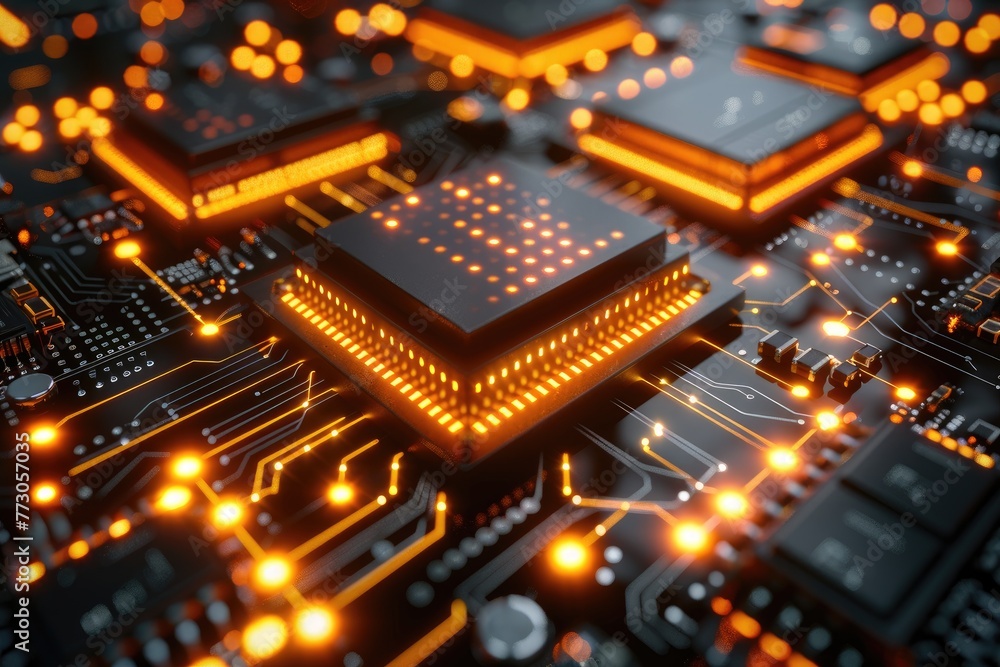 Futuristic integrated circuit design technological style professional photography Futuristic integrated circuit design technological style professional photography