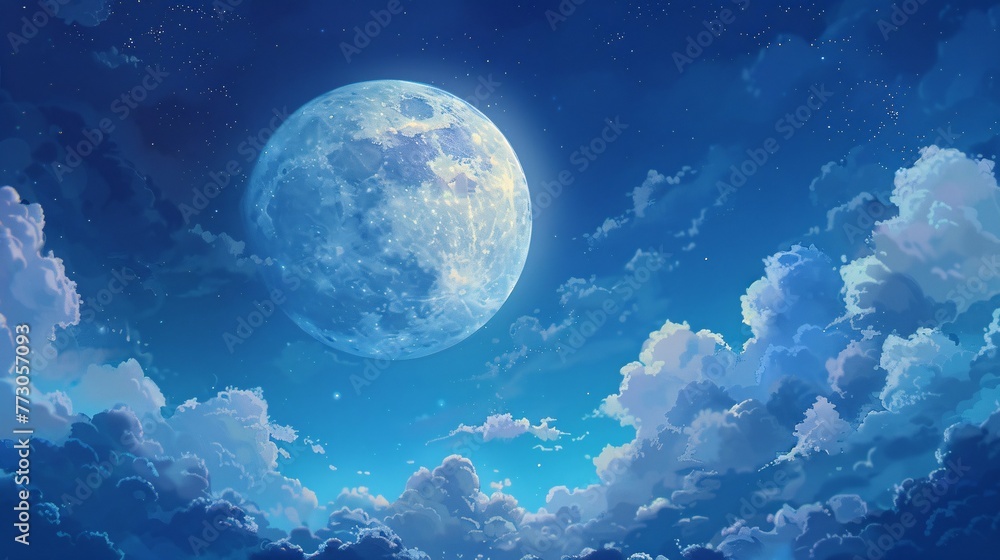 Moonlit Night A Celestial Celebration of the Full Moon Generative AI