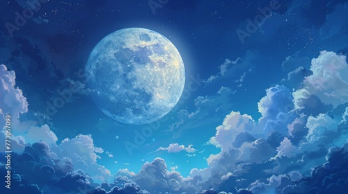 Moonlit Night A Celestial Celebration of the Full Moon Generative AI