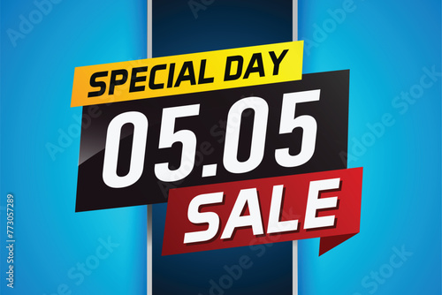 5.5 Special day sale word concept vector illustration with ribbon and 3d style for use landing page, template, ui, web, mobile app, poster, banner, flyer, background, gift card, coupon

