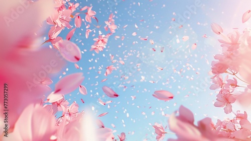 Pink Petals in the Sky A Tribute to Spring s Blossoming Beauty Generative AI