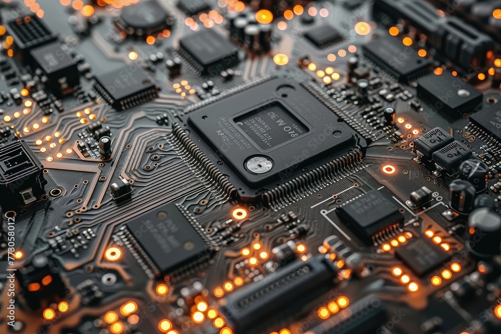 Futuristic integrated circuit design technological style professional photography Futuristic integrated circuit design technological style professional photography