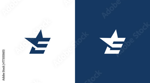 E Letter and Star icon Logo Design, Star+E icon Brand identity Design Monogram Logo photo