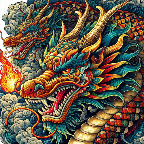 Wallpaper Mural chinese dragon on the wall  Torontodigital.ca