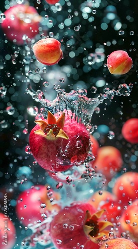 pomegranate, spray, juice