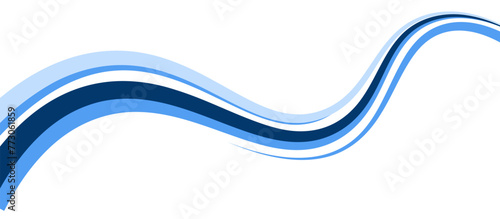 Wave blue line border business card banner curved layout concept illustration vector