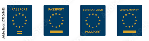 EU passport book icon, vector illustration photo